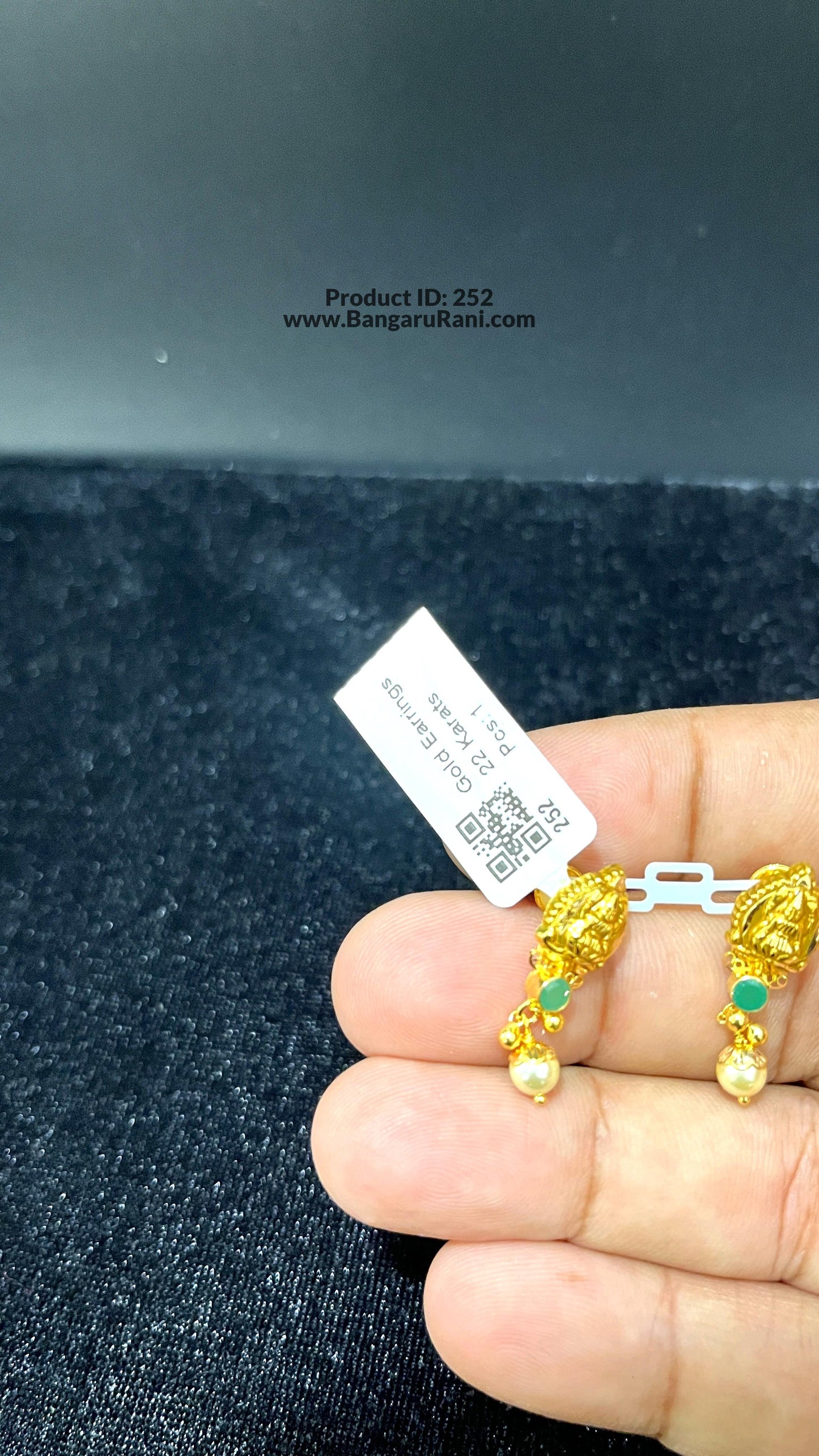 Saravana Jewellers 1.8gms GOLD EARRINGS 22K Yellow Gold