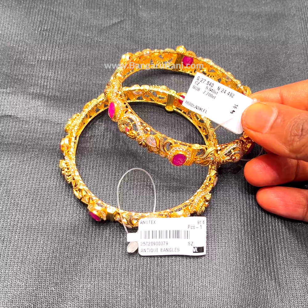 Anu Jewellers 24.492gms BANGLES 22K Yellow Gold