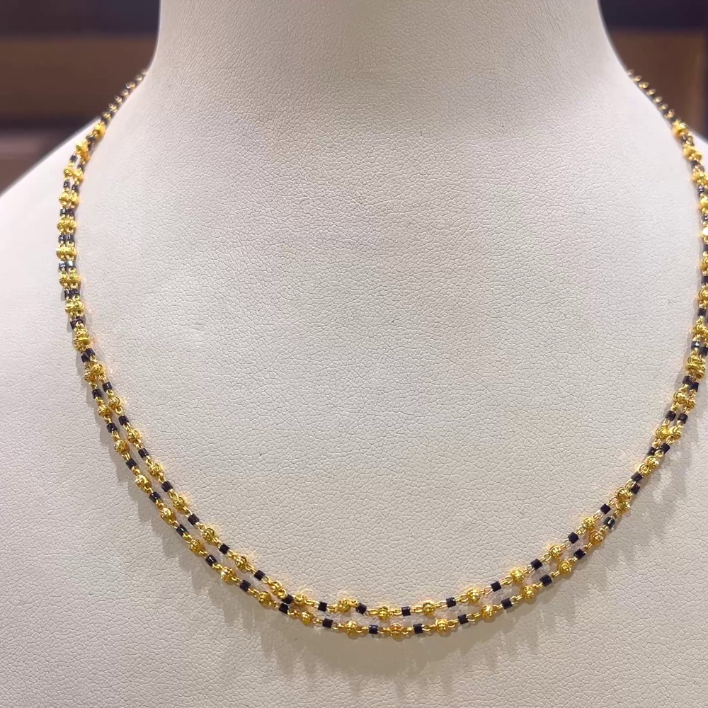 CHANDANA Brothers 7.11gms SHORT BLACK BEADS 22K Yellow Gold