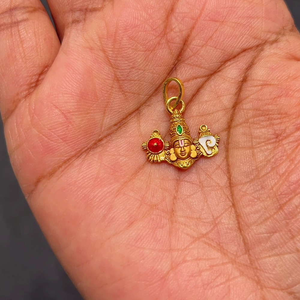 Anu Jewellers 1.2gms Pendent 22K Nakshi