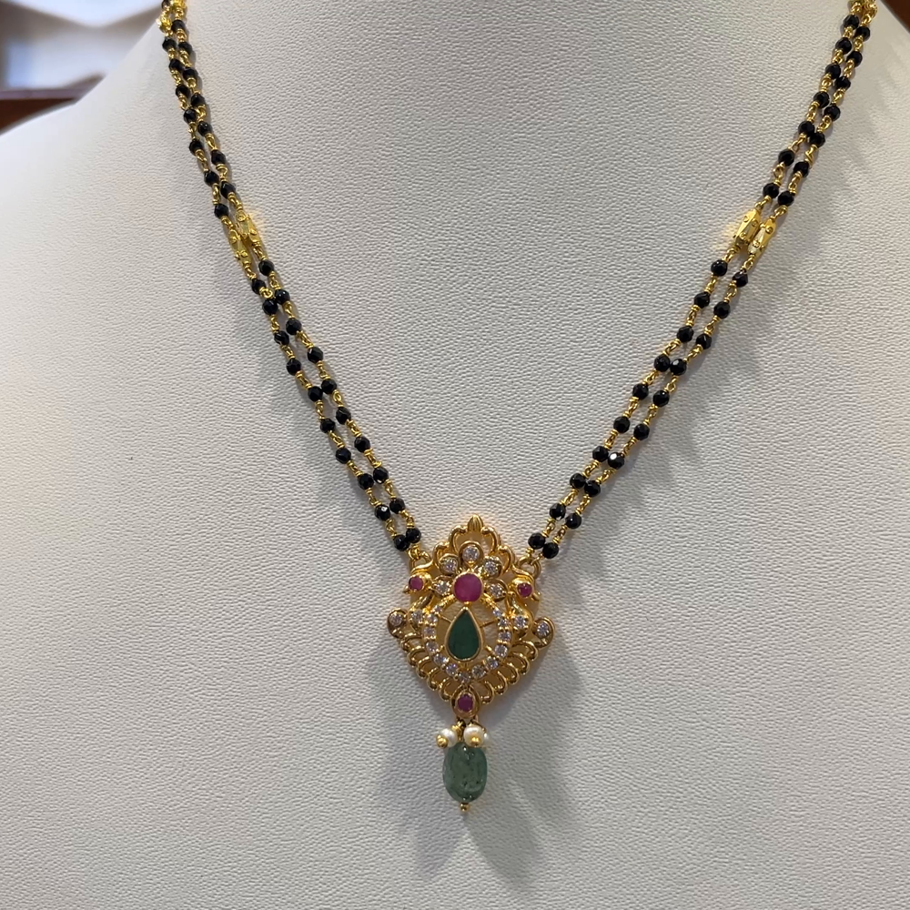 SRI RAM 10.586gms SHORT BLACK BEADS 22K Nakshi