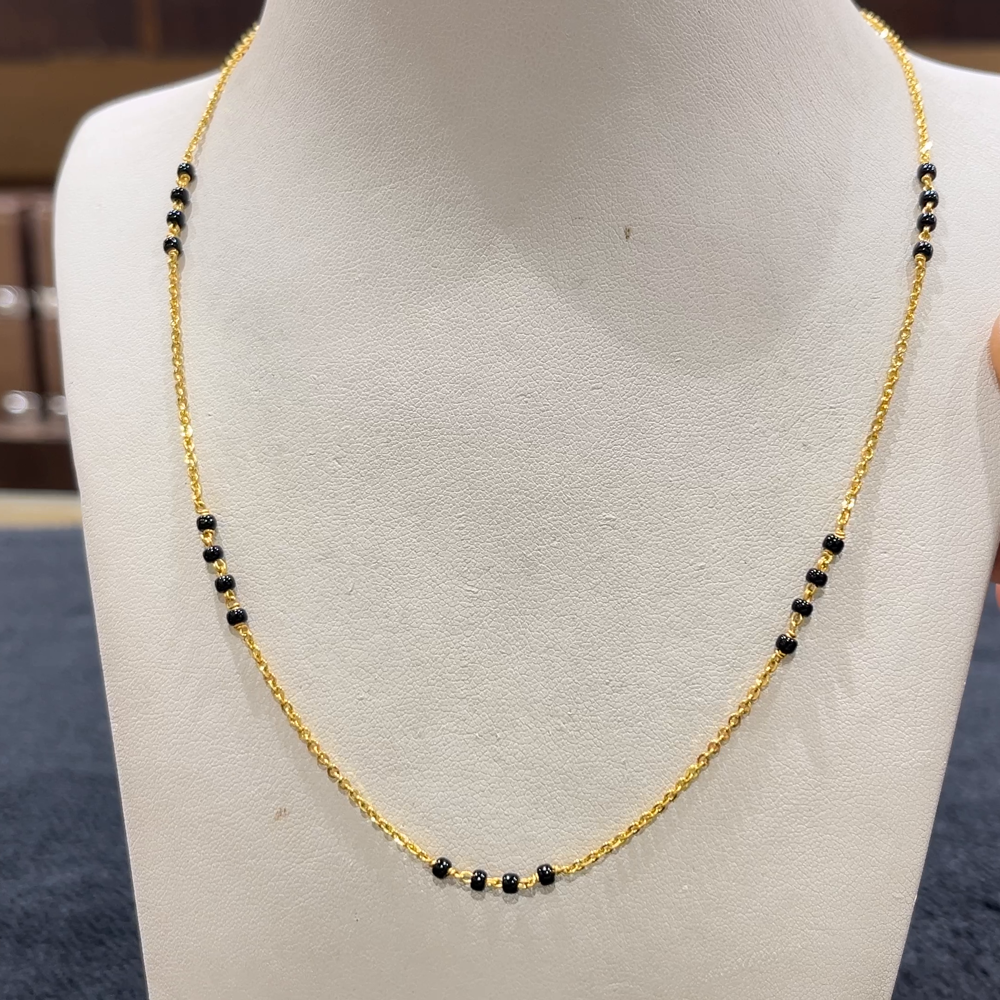 CHANDANA Brothers 4.497gms SHORT BLACK BEADS 22K Yellow Gold