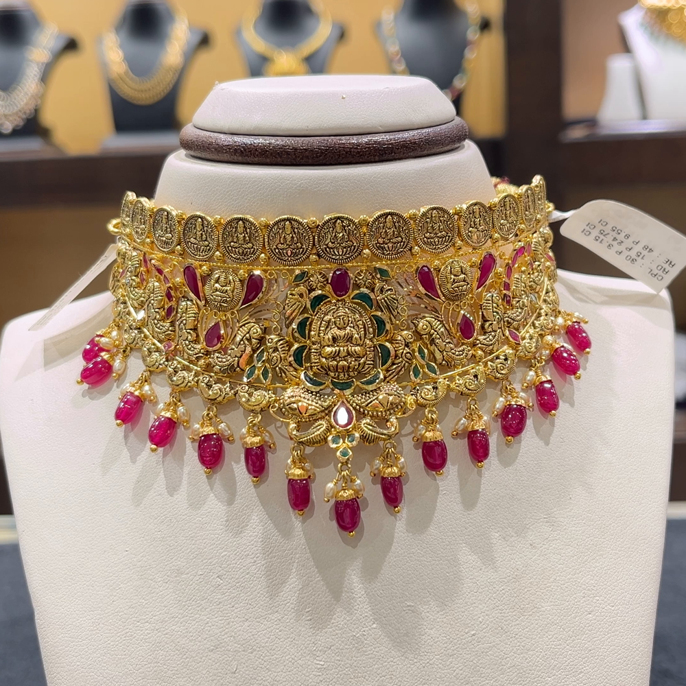 Choker Necklace Design 24 Grams Gold Necklace Light Weight Gold 24