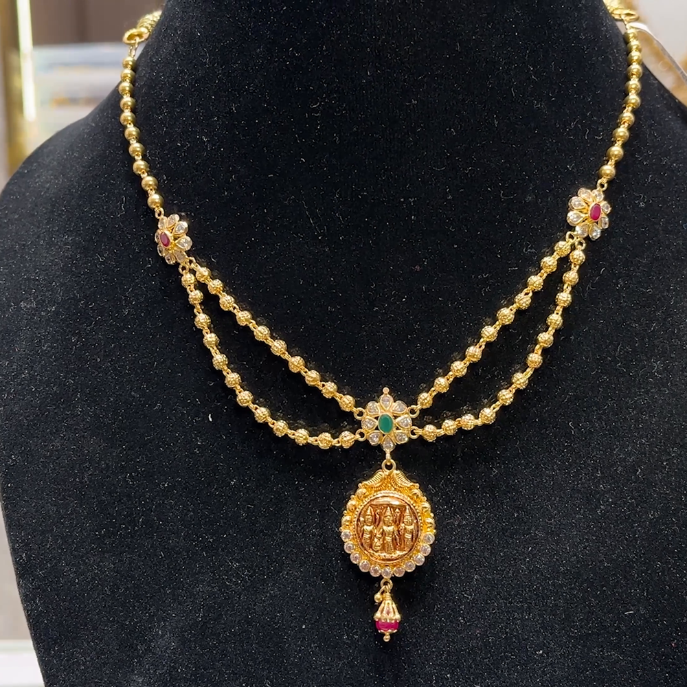 SOUTH INDIA NECKLACE 22K Yellow Gold – BangaruRani - Technical View