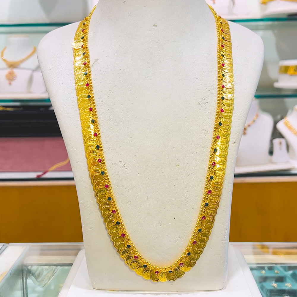 Light Weight Gold Long Necklace For 20 Grams Gold Haram 20 Grams