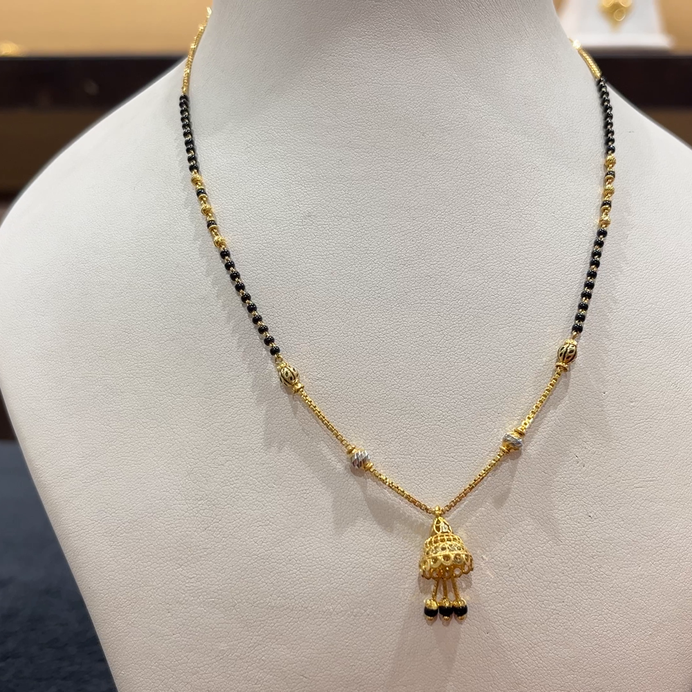 CHANDANA Brothers 7.8gms SHORT BLACK BEADS 22K Nakshi