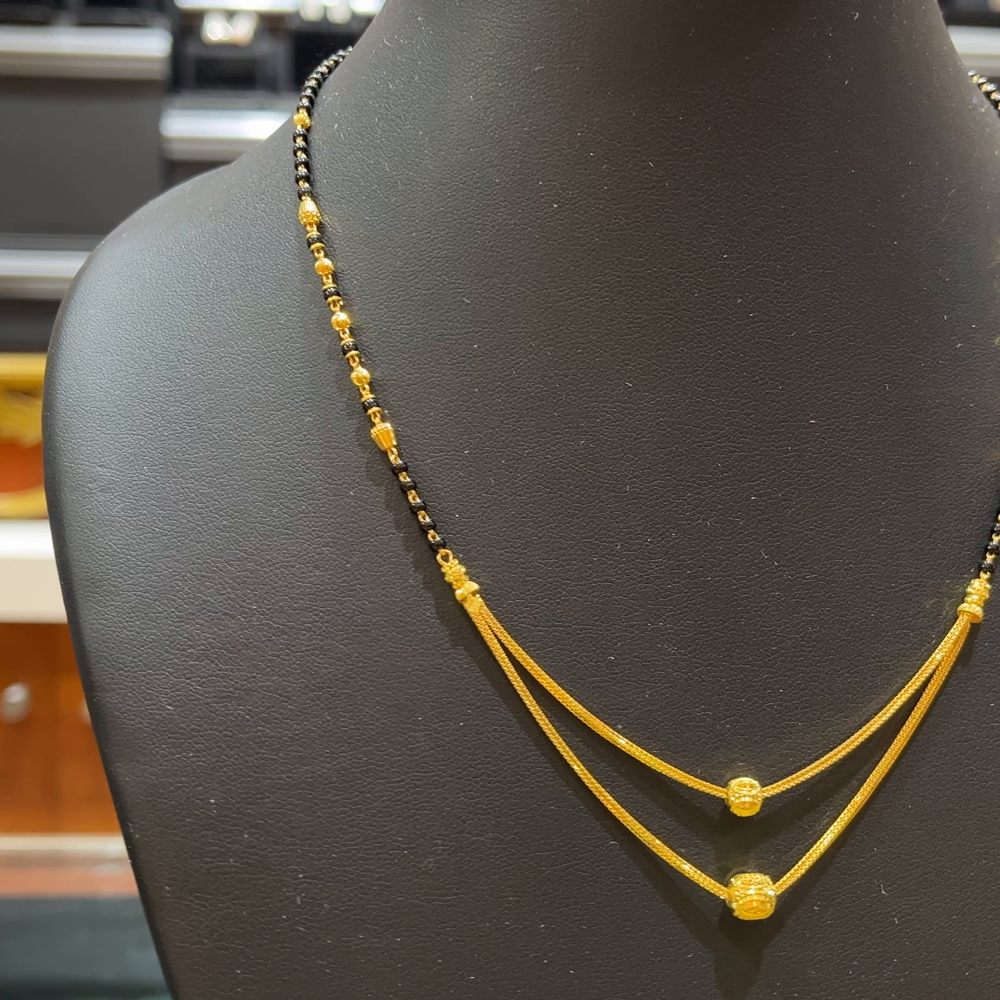 RS BROTHERS 7.514gms SHORT BLACK BEADS 22K Yellow Gold