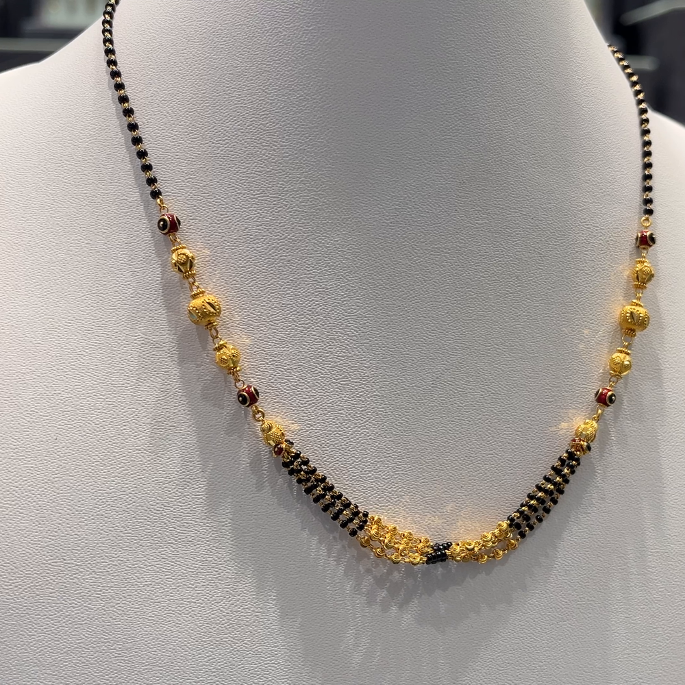 Anu Jewellers 9.4gms SHORT BLACK BEADS 22K Yellow Gold