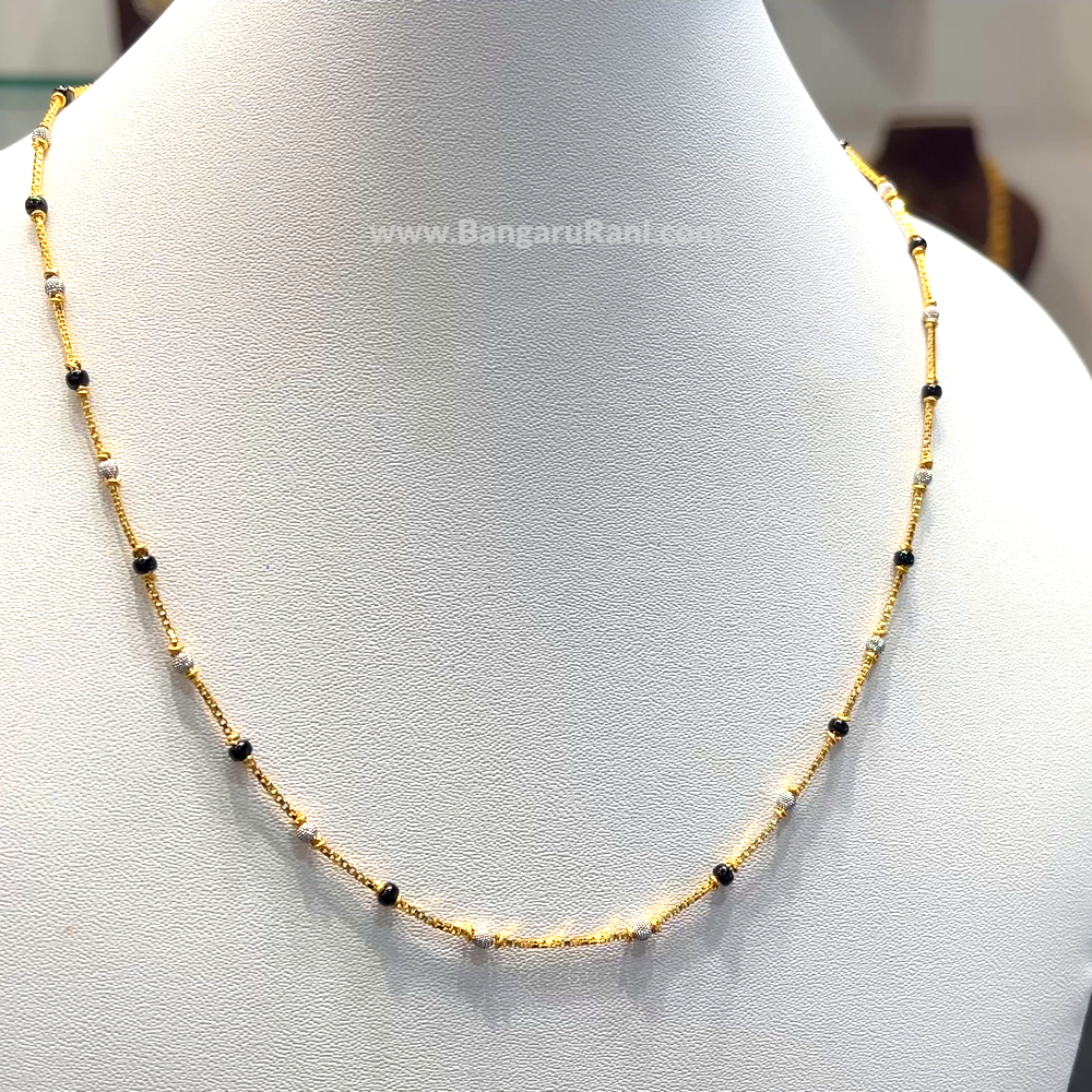 SRI RAM 7.46gms SHORT BLACK BEADS 22K Yellow Gold