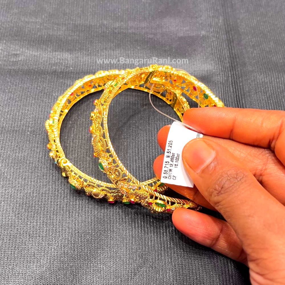 Anu Jewellers 51.205gms BANGLES 22K Yellow Gold