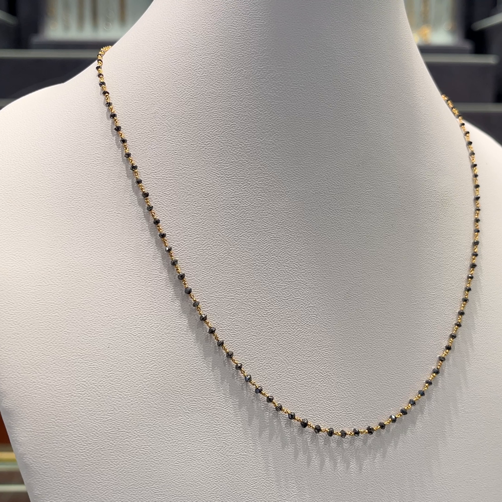 Anu Jewellers 3.483gms SHORT BLACK BEADS 22K Yellow Gold