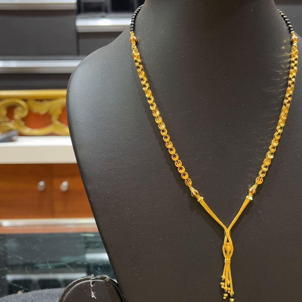 RS BROTHERS 13.124gms SHORT BLACK BEADS 22K Yellow Gold