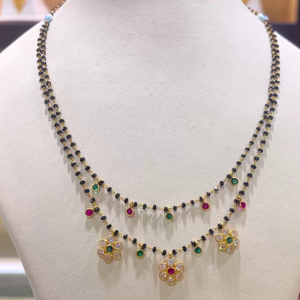 CHANDANA Brothers 5.21gms SHORT BLACK BEADS 22K Yellow Gold