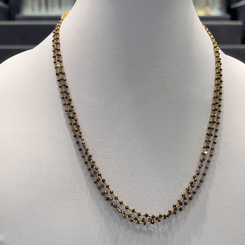 Anu Jewellers 8.54gms SHORT BLACK BEADS 22K Yellow Gold