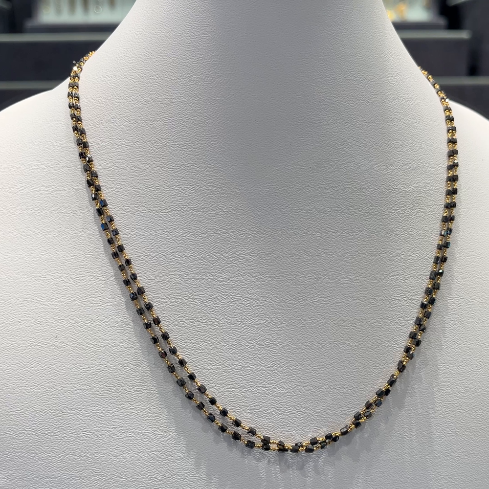 Anu Jewellers 5.995gms SHORT BLACK BEADS 22K Yellow Gold