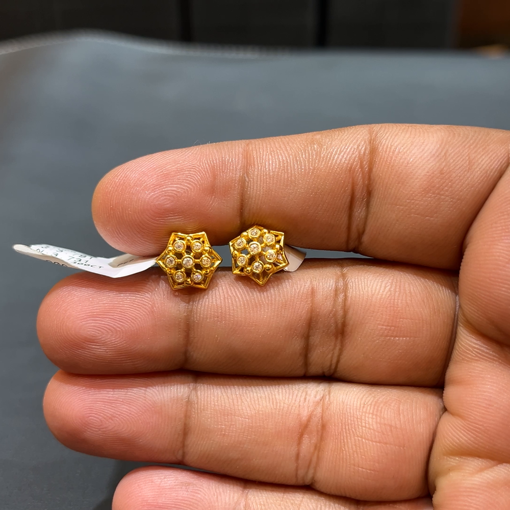 Gold Earring Ear Ring Designs 2019 New Earrings Design 2019 Gold SOUTH INDIA EARRINGS 22K Yellow Gold