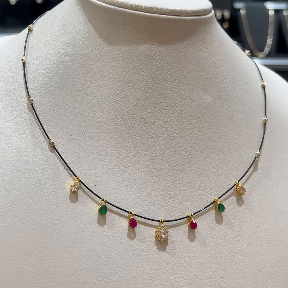 RS BROTHERS 3.743gms SHORT BLACK BEADS 22K Yellow Gold