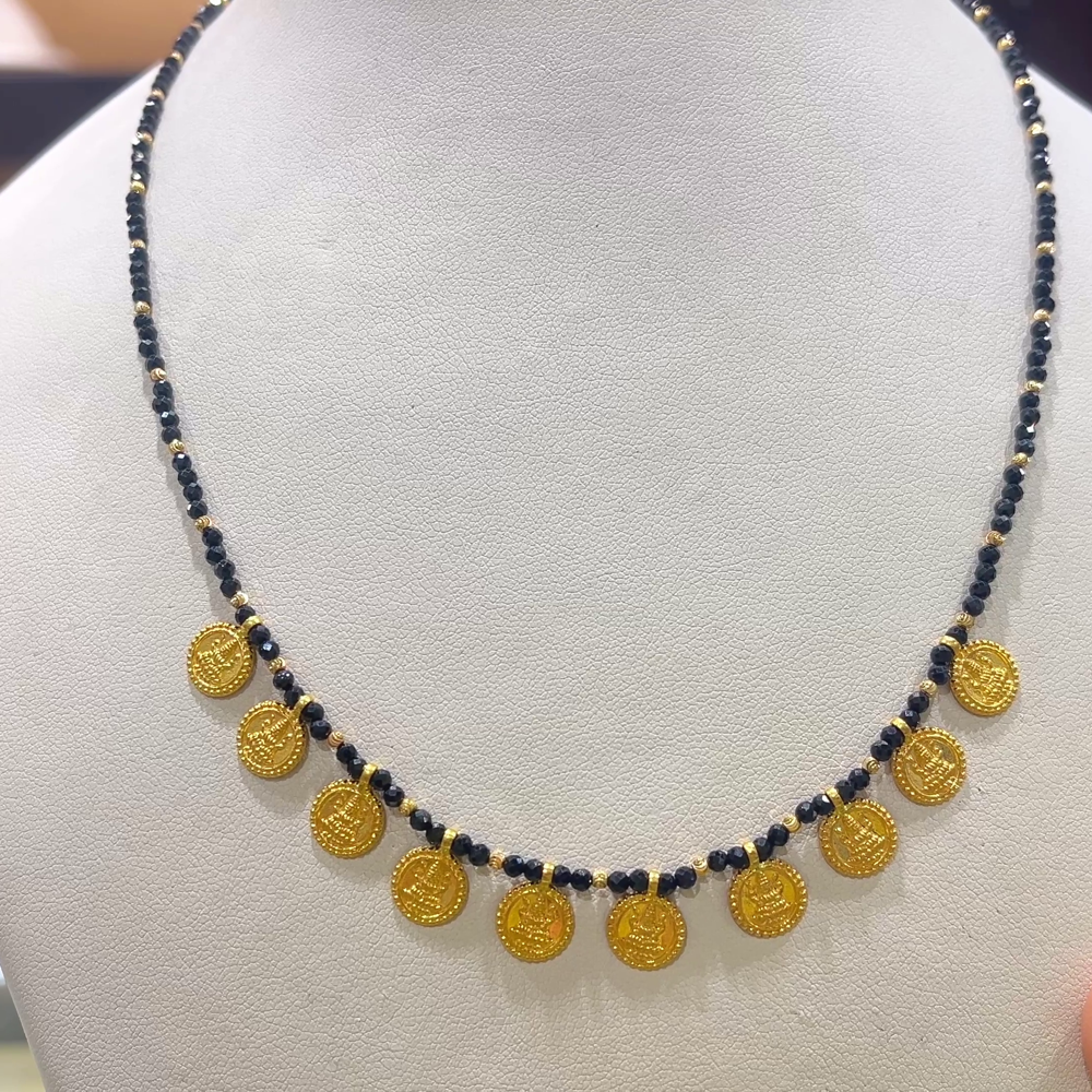 CHANDANA Brothers 3.22gms SHORT BLACK BEADS 22K Yellow Gold