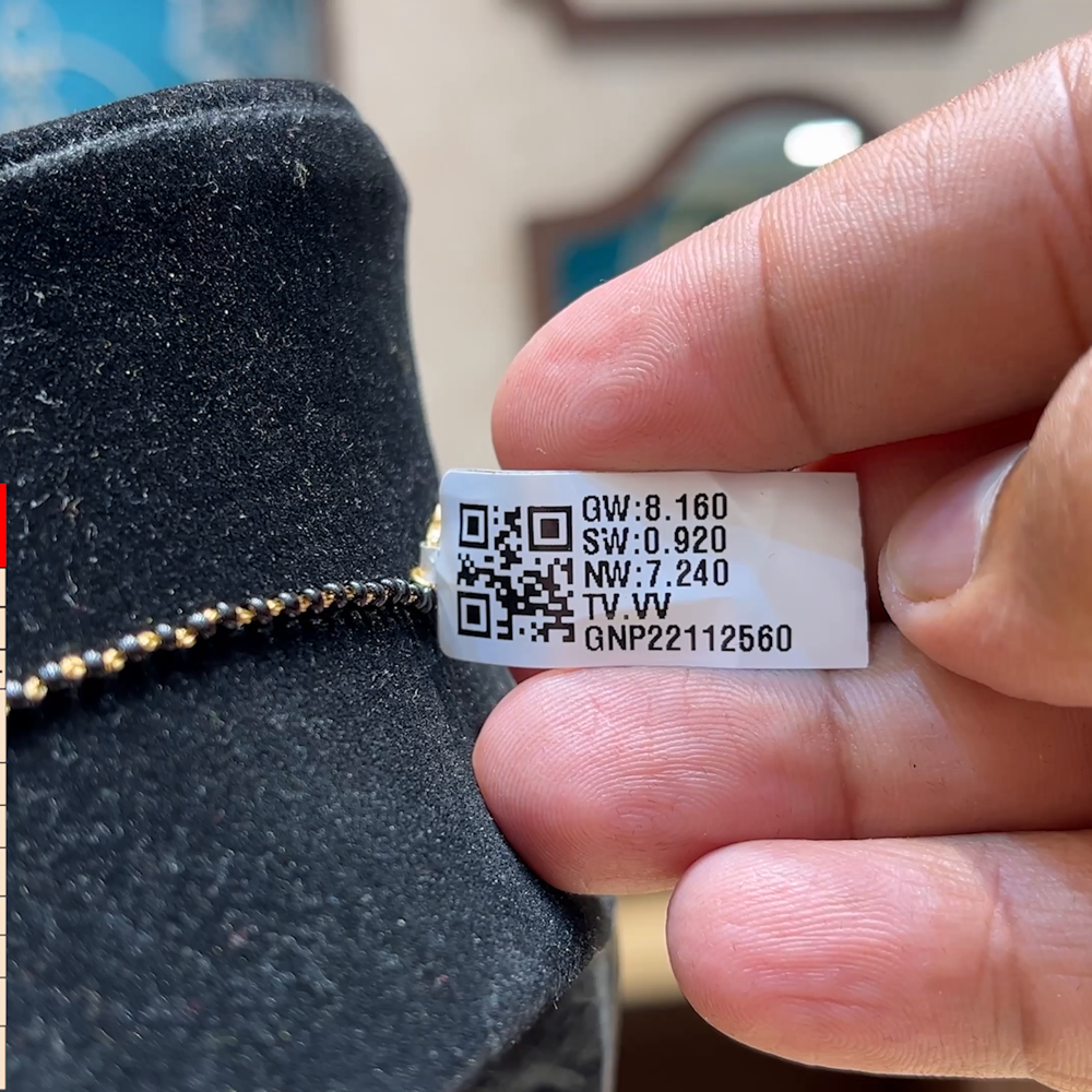 Chennai Shopping Mall 7.24gms SHORT BLACK BEADS 22K Yellow Gold