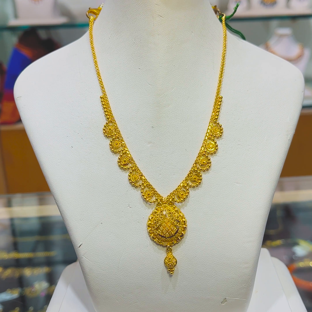 Gold long necklace design with price salen and weight