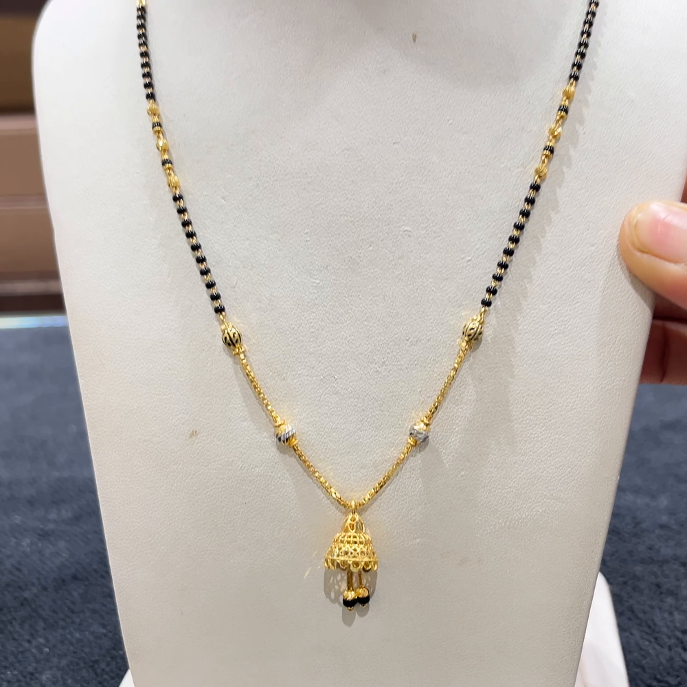 CHANDANA Brothers 7.8gms SHORT BLACK BEADS 22K Yellow Gold