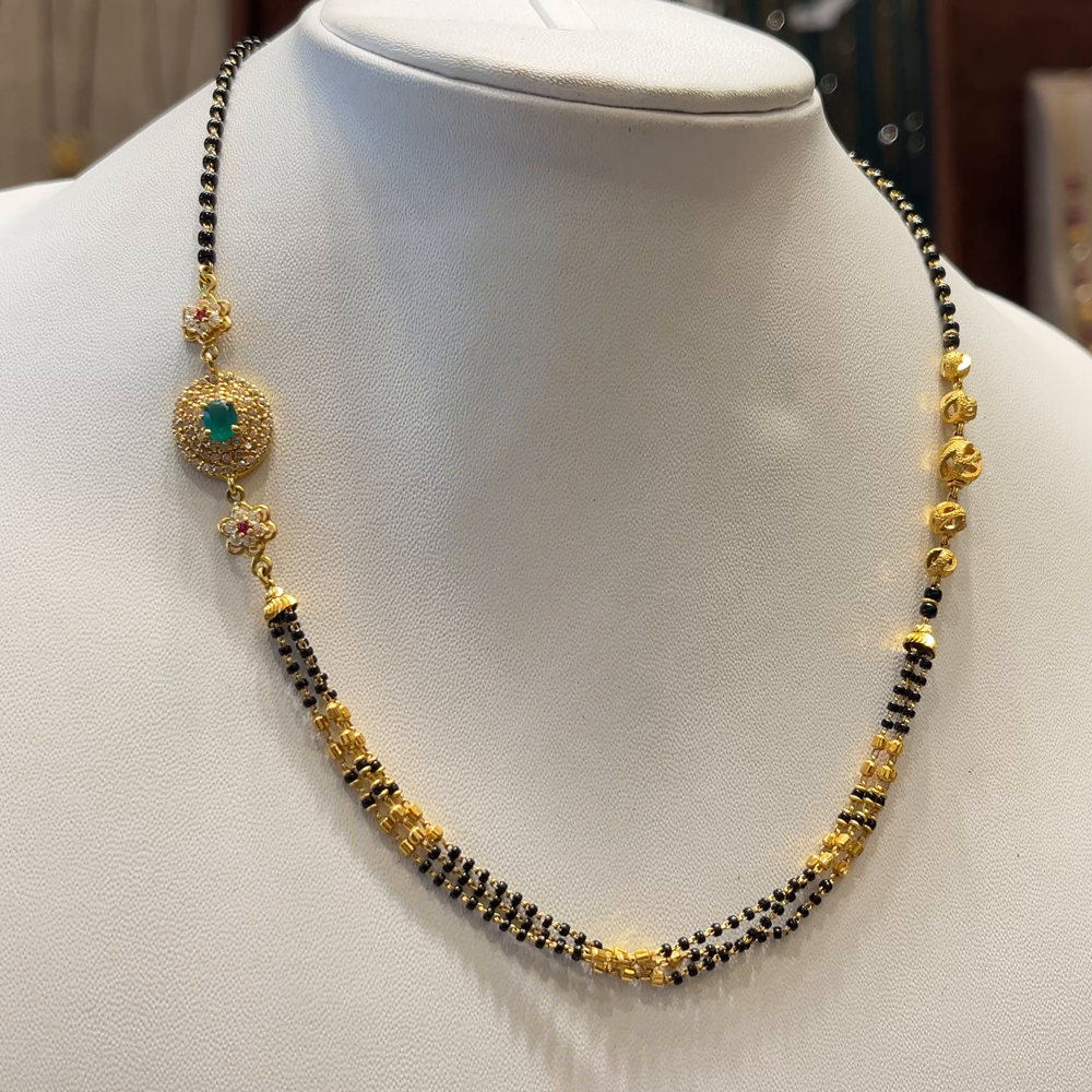 CMR 10.435gms SHORT BLACK BEADS 22K Nakshi