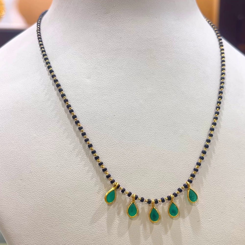 CHANDANA Brothers 4.95gms SHORT BLACK BEADS 22K Yellow Gold