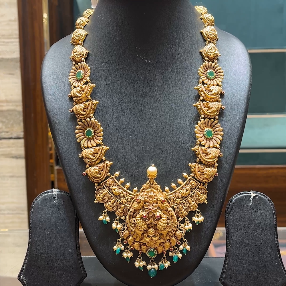 916 Gold Necklace Designs With Price 916 Gold Haram Designs With