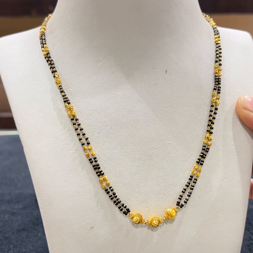 CHANDANA Brothers 9.33gms SHORT BLACK BEADS 22K Yellow Gold