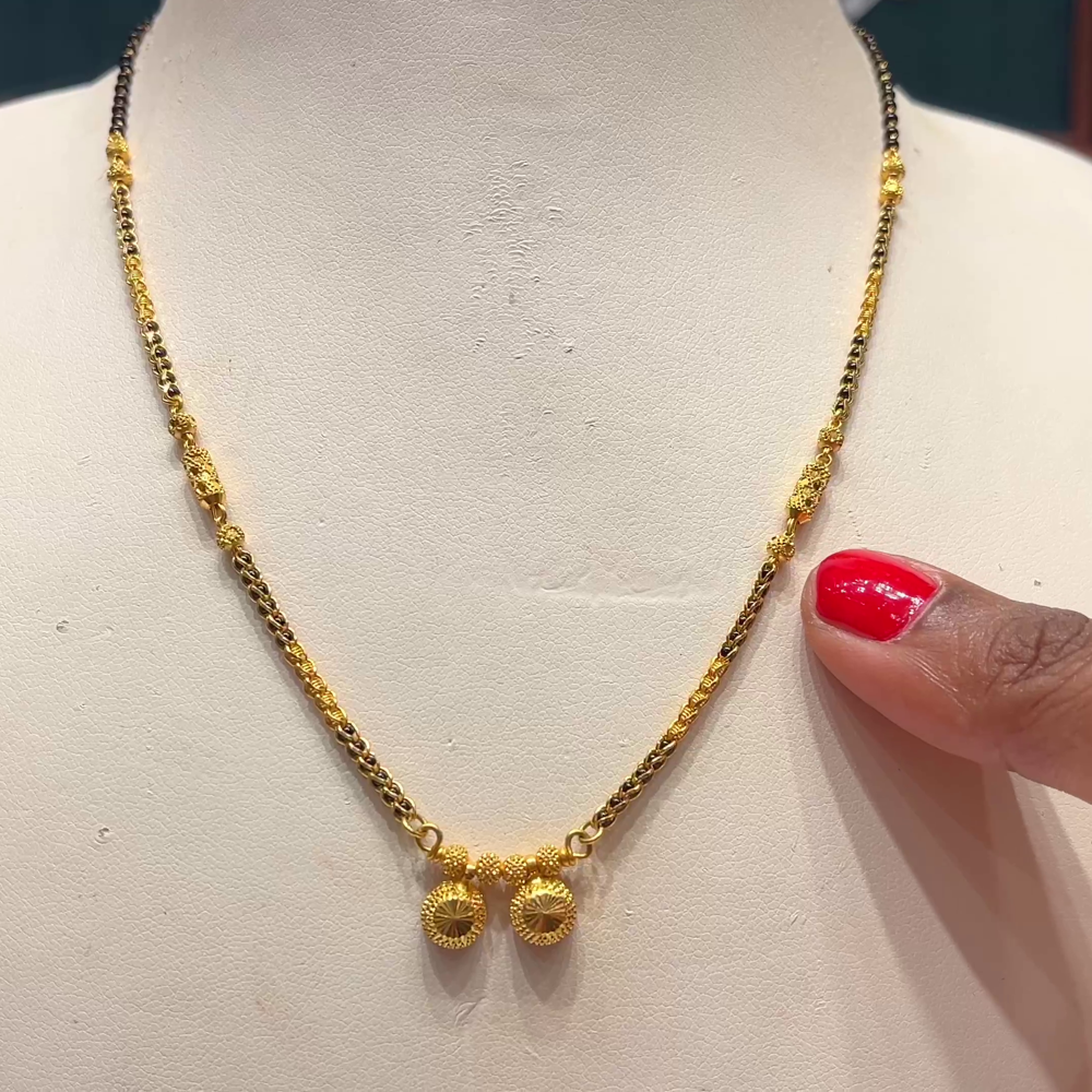 CMR 8.338gms SHORT BLACK BEADS 22K Yellow Gold