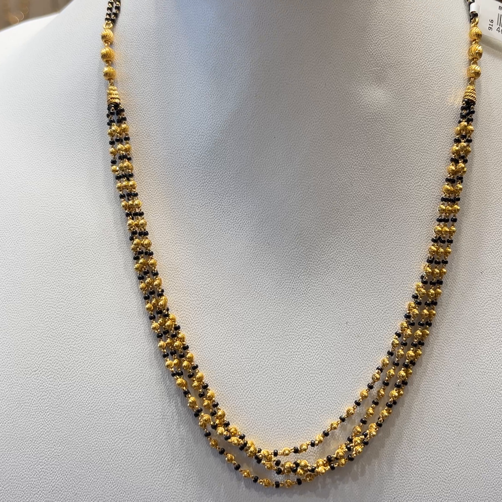 CMR 12.674gms SHORT BLACK BEADS 22K Nakshi