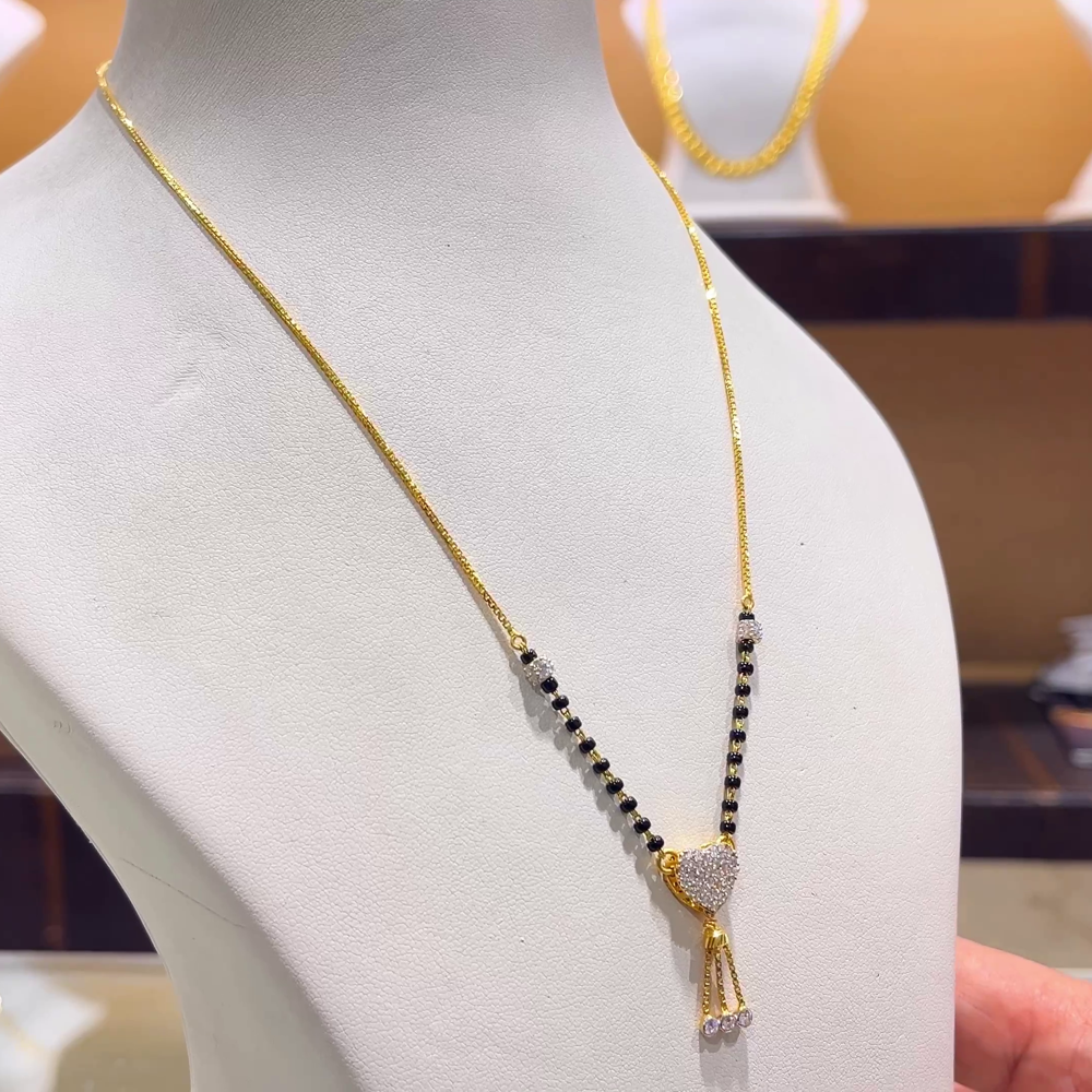 CHANDANA Brothers 6.9gms SHORT BLACK BEADS 22K Yellow Gold