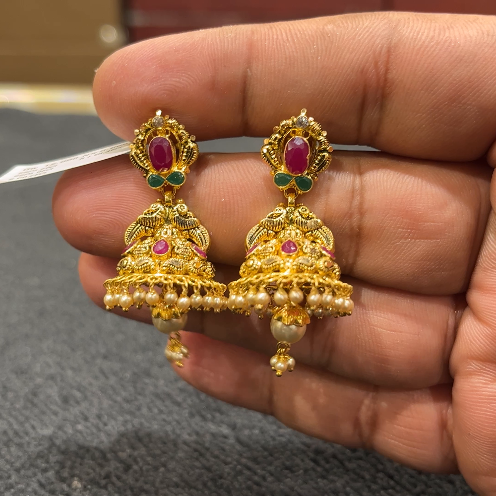 Gram Gold Jhumka Designs With Price Gold Earrings Lalitha