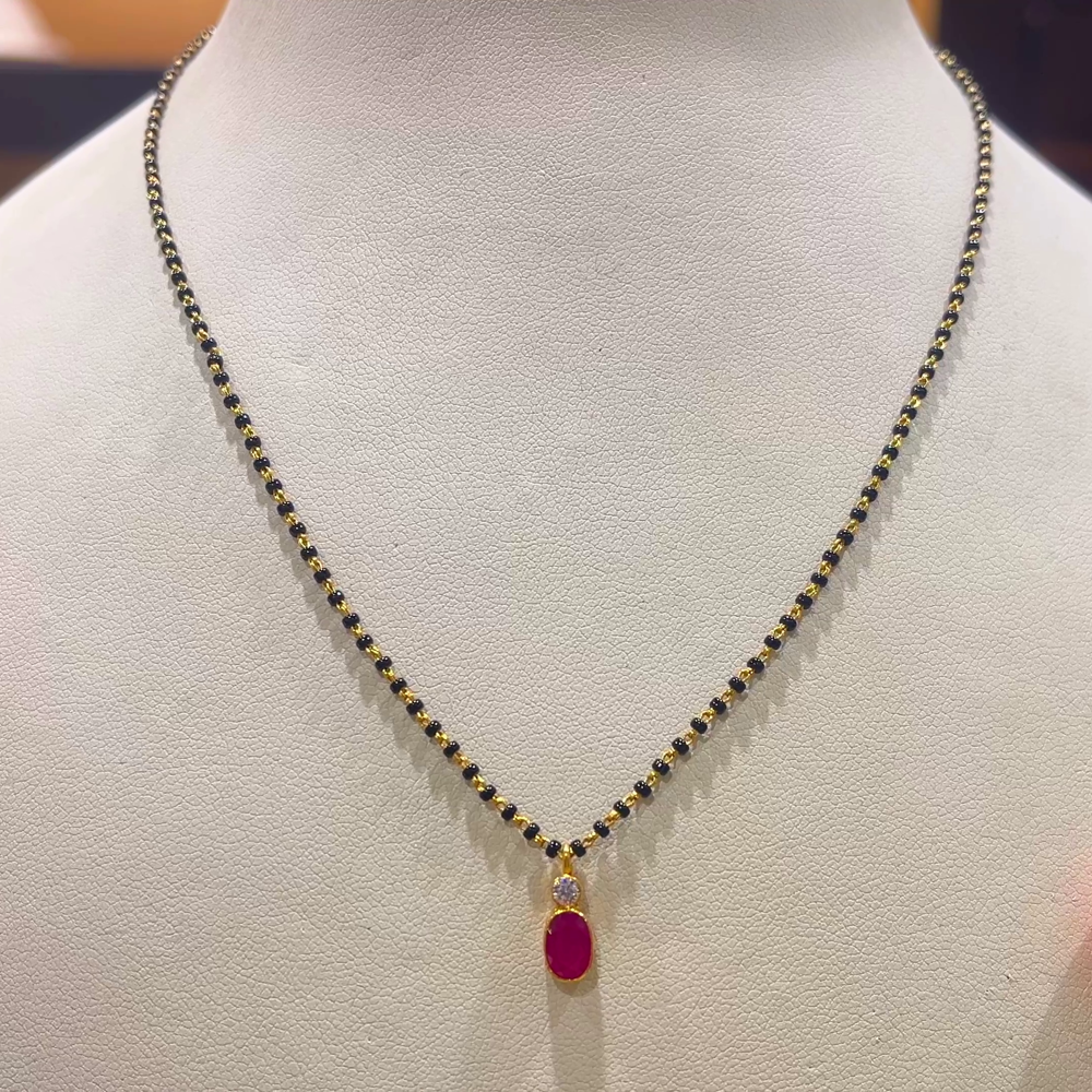 CHANDANA Brothers 2.66gms SHORT BLACK BEADS 22K Yellow Gold