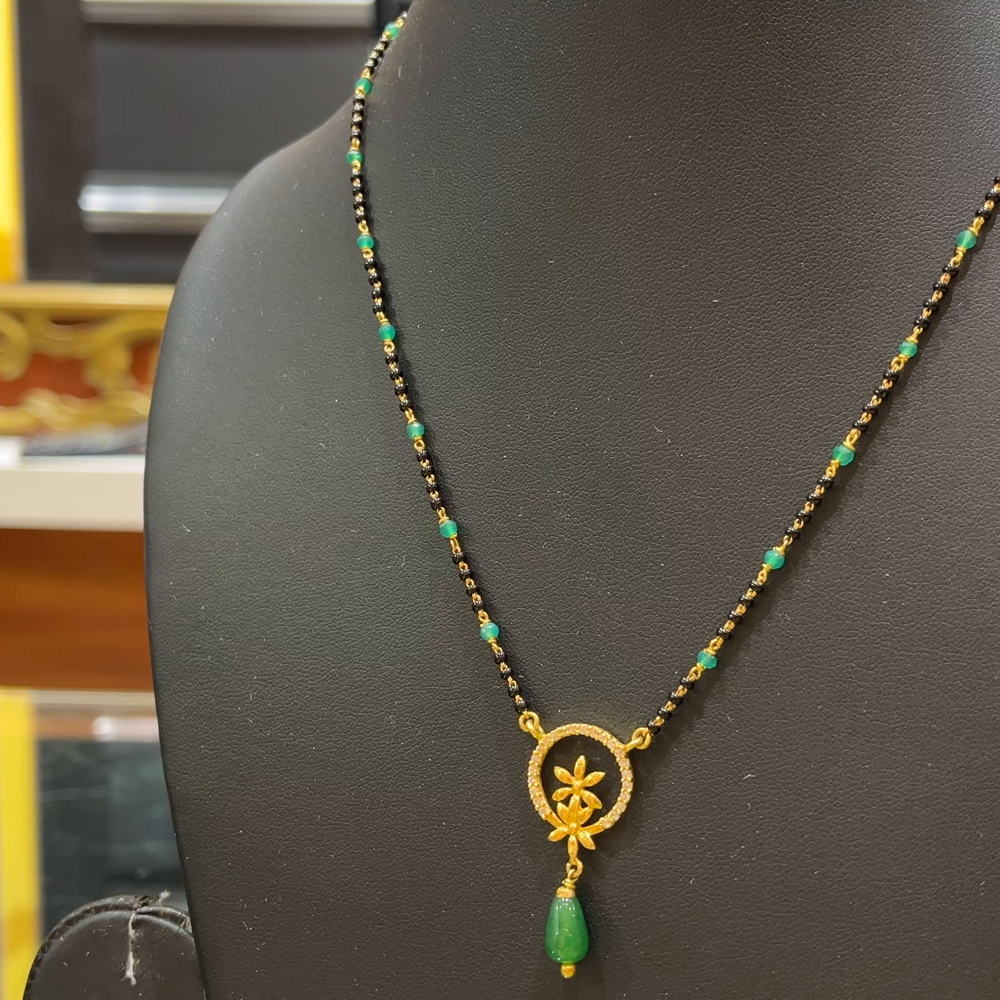 RS BROTHERS 6.306gms SHORT BLACK BEADS 22K Yellow Gold