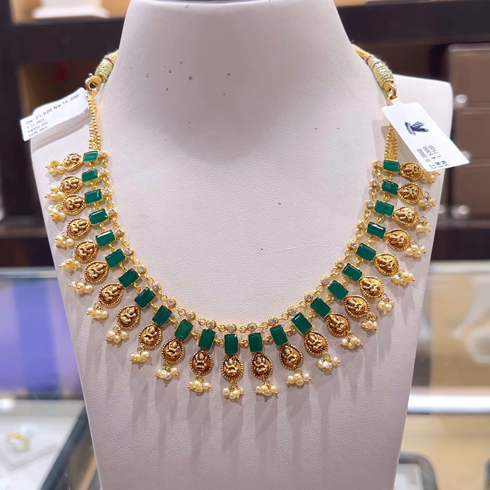 22k Gold Gold Stone Necklace With Price CHANDANA Brothers NECKLACE