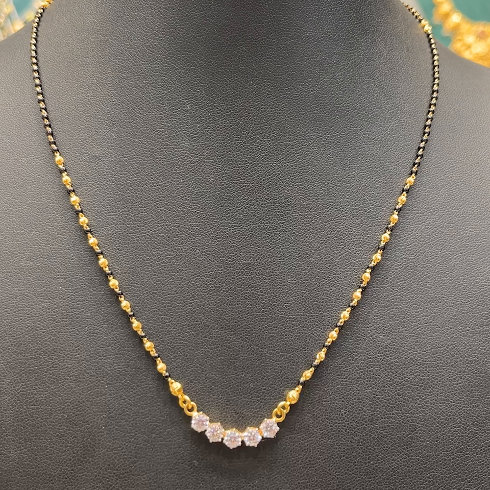 Light Weight Gold Black Beads Chain Designs Light Weight Small