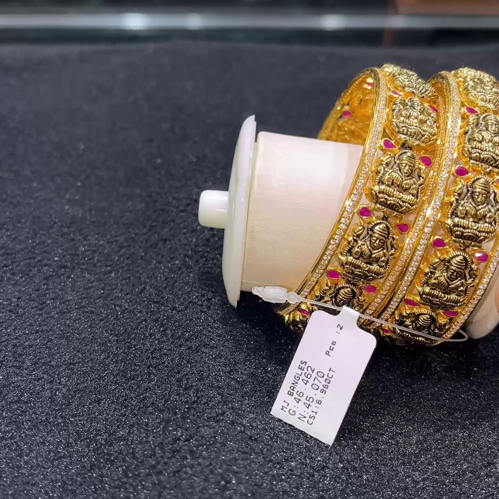 RS BROTHERS 45.07gms BANGLES 22K Nakshi