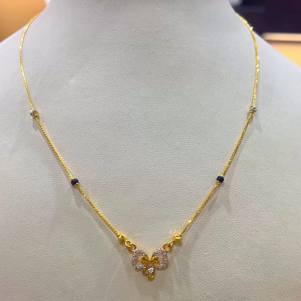 CHANDANA Brothers 4.7gms SHORT BLACK BEADS 22K Yellow Gold