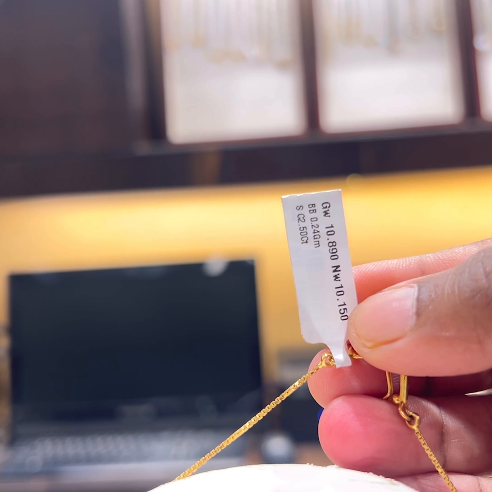 CHANDANA Brothers 10.15gms SHORT BLACK BEADS 22K Yellow Gold