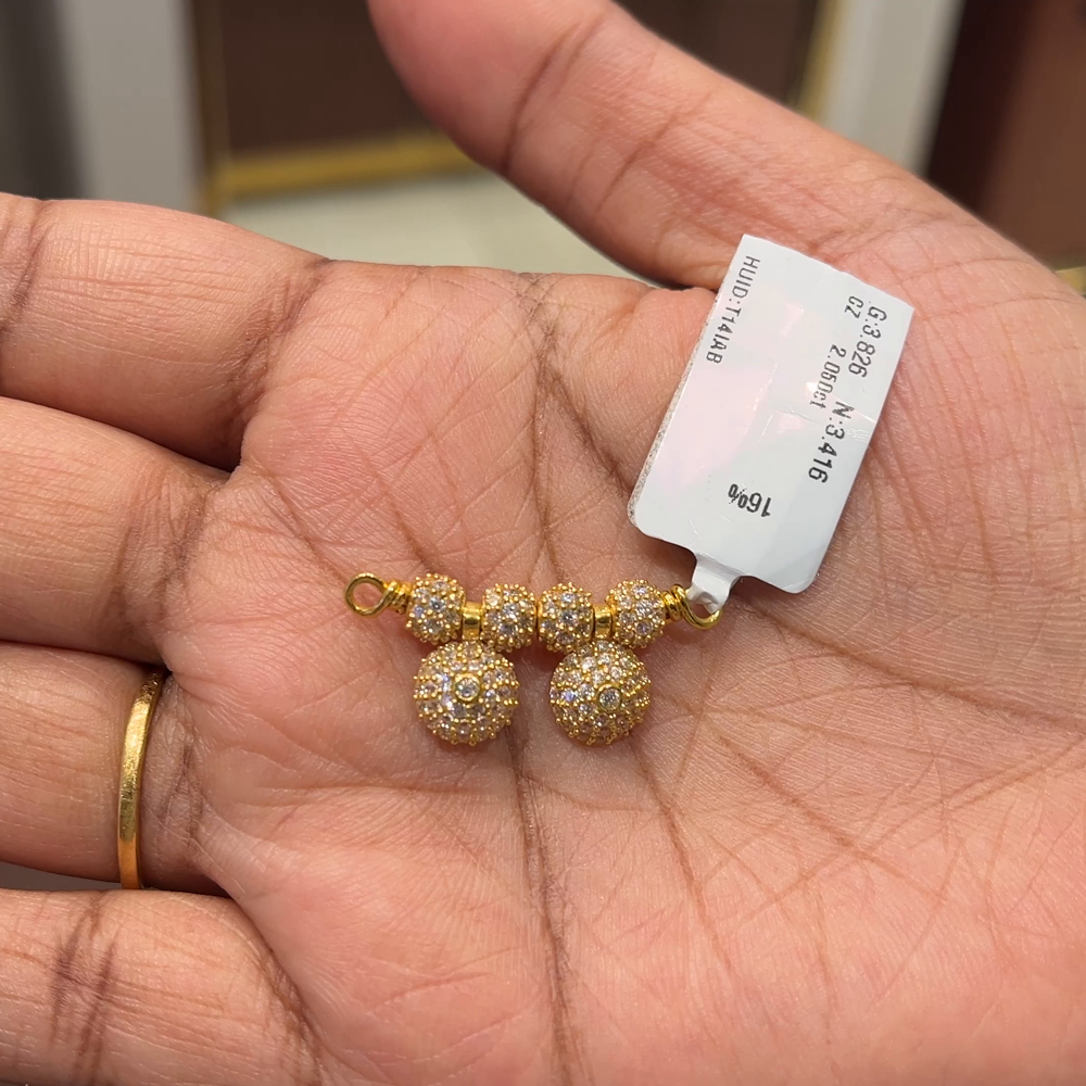 Anu Jewellers 3.416gms Pendent 22K Yellow Gold