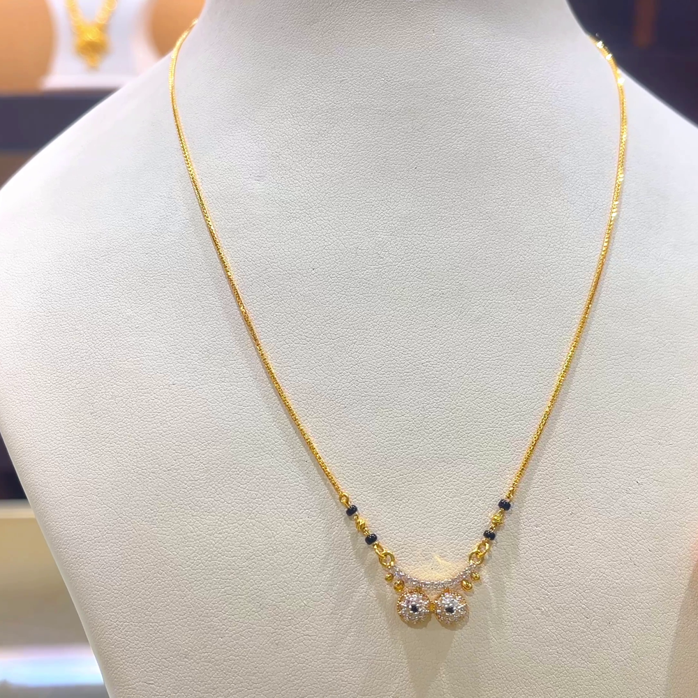 CHANDANA Brothers 4.7gms SHORT BLACK BEADS 22K Yellow Gold