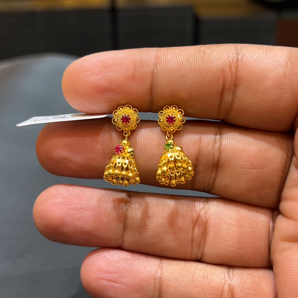 Gold Jhumka Designs Grt Jewellers Kothapet Earrings Grt Grt Gold