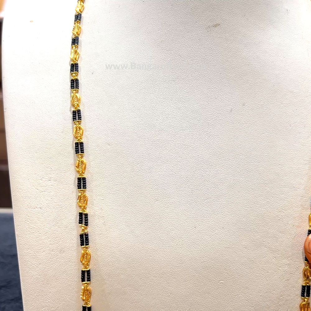 CHANDANA Brothers 14.5gms Long Black Beads 22K Yellow Gold