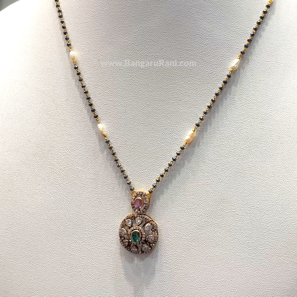 SRI RAM 5.448gms SHORT BLACK BEADS 22K Yellow Gold