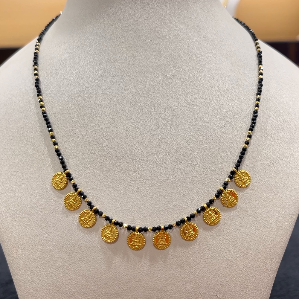 Gold Necklace Designs Nallapusalu With Lakshmi Kasulu Kasula