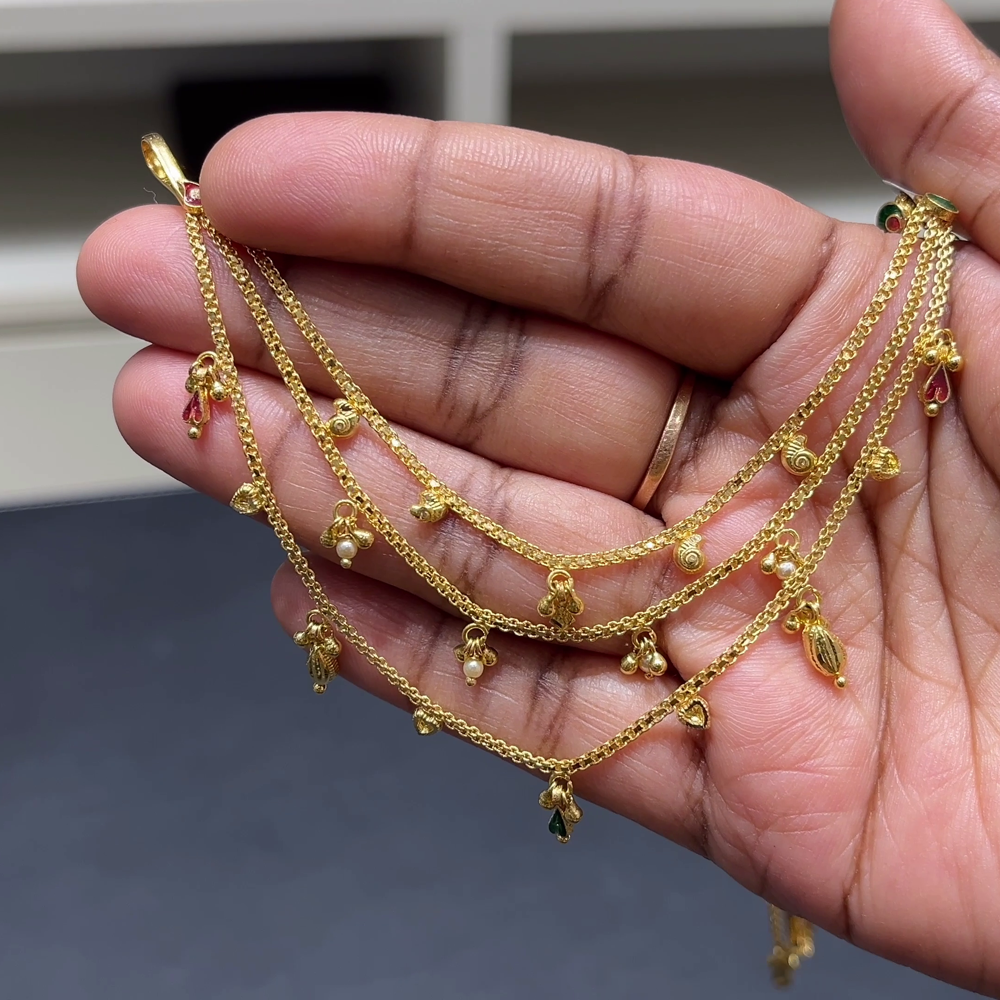 RS BROTHERS 13.224gms Chempasaralu 22K Yellow Gold