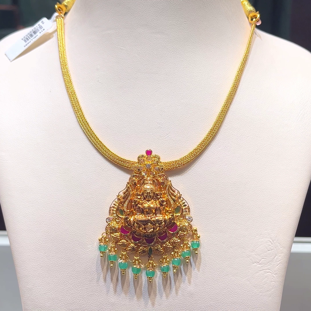 Light Weight Small Gold Necklace Designs CMR NECKLACE 22K Yellow