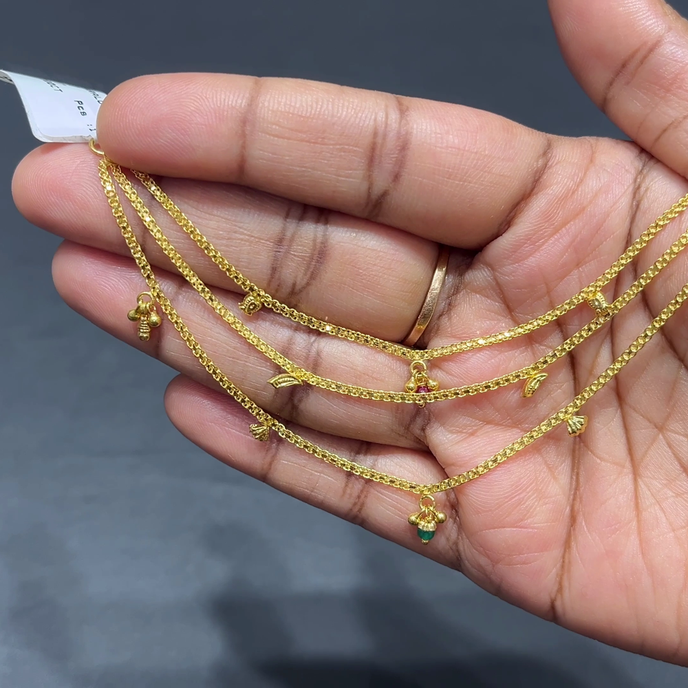 RS BROTHERS 9.577gms Chempasaralu 22K Yellow Gold