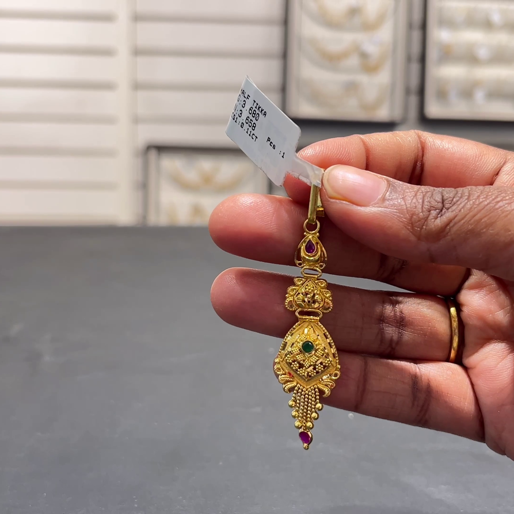 SOUTH INDIA 3.658gms Papitabilla 22K Yellow Gold